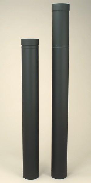 Heat-Fab 8"  Black Stove Pipe - Adjustable Length (38" - 70")